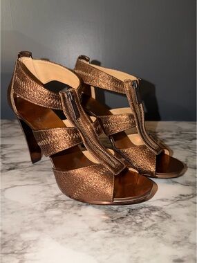 Michael Kors bronze heels